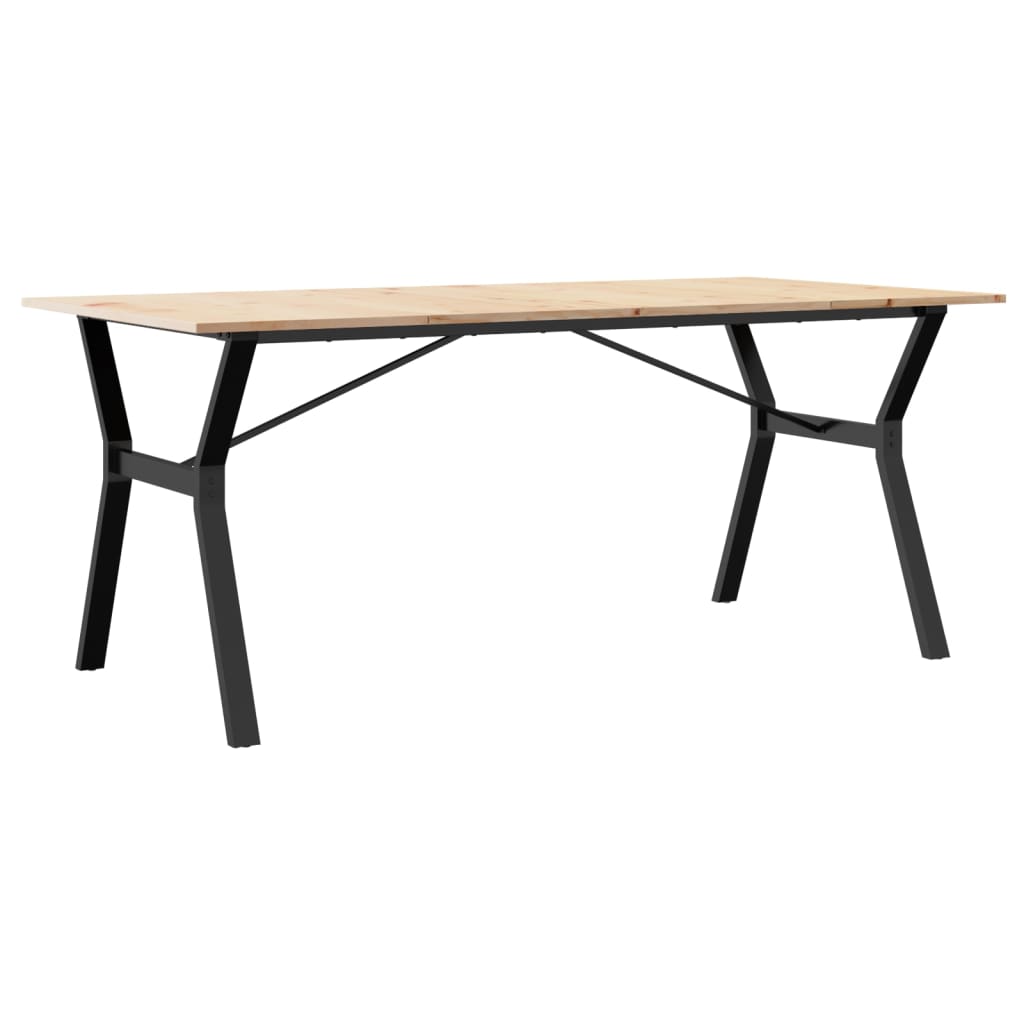 Blagovaonski stol Y-oblika 180x90x75 cm od borovine i čelik