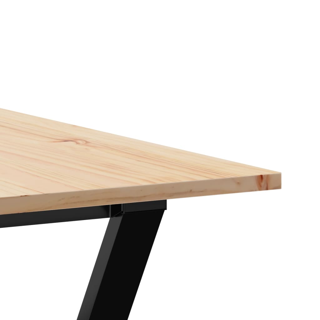 Blagovaonski stol Y-oblika 180x90x75 cm od borovine i čelik