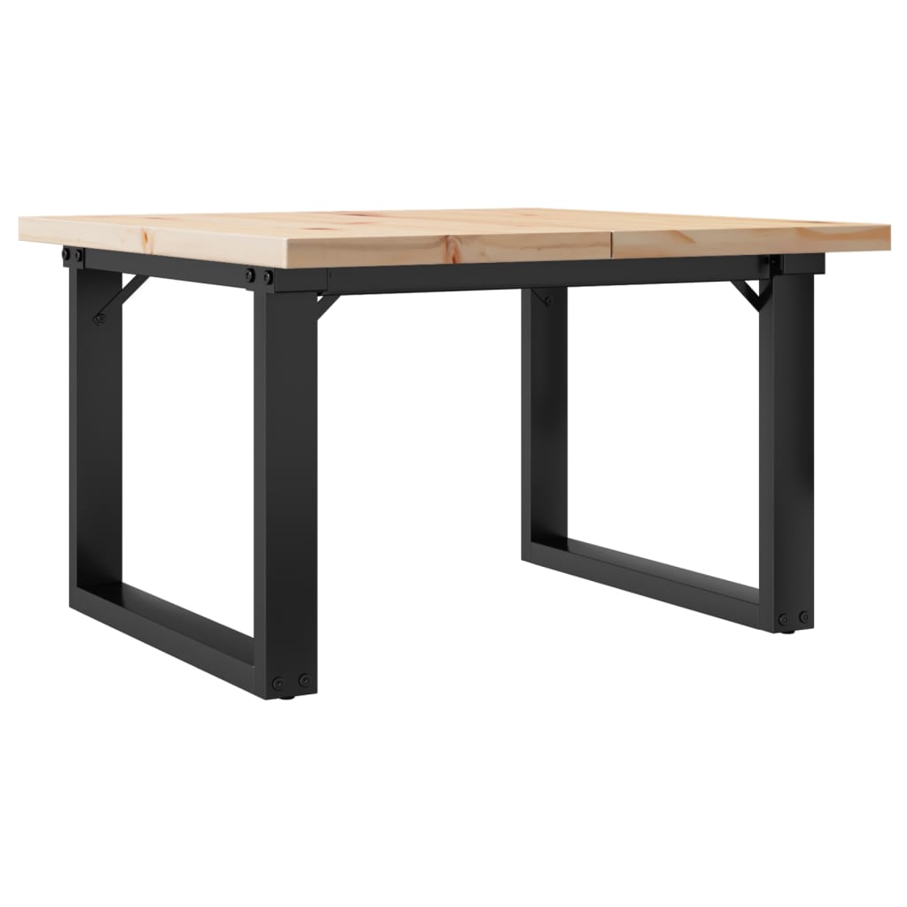Stolić za kavu O-oblika 70x70x40,5 cm od borovine i čelik