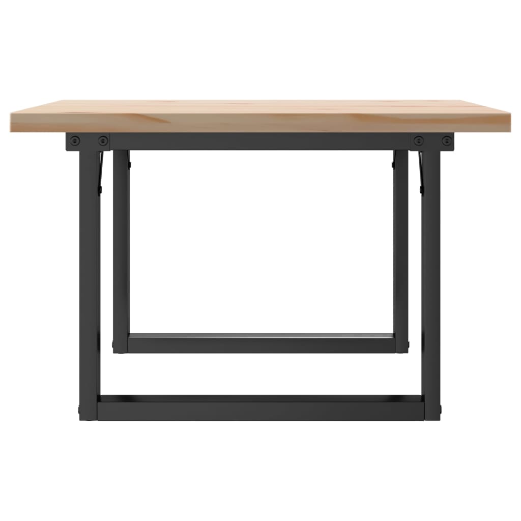Stolić za kavu O-oblika 70x70x40,5 cm od borovine i čelik