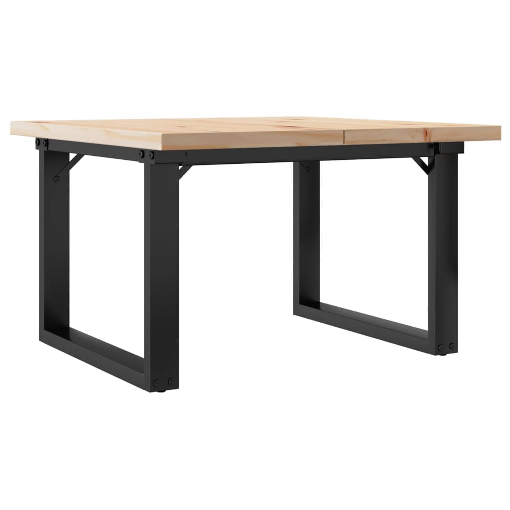Stolić za kavu O-oblika 70x70x40,5 cm od borovine i čelik