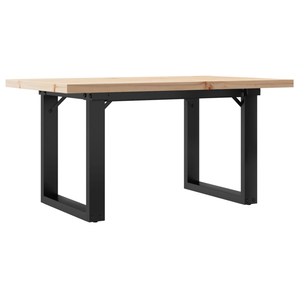 Stolić za kavu O-oblika 80x50x40,5 cm od borovine i čelik