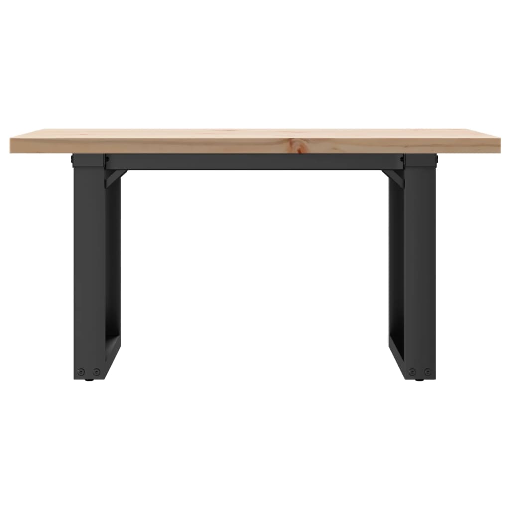 Stolić za kavu O-oblika 80x50x40,5 cm od borovine i čelik