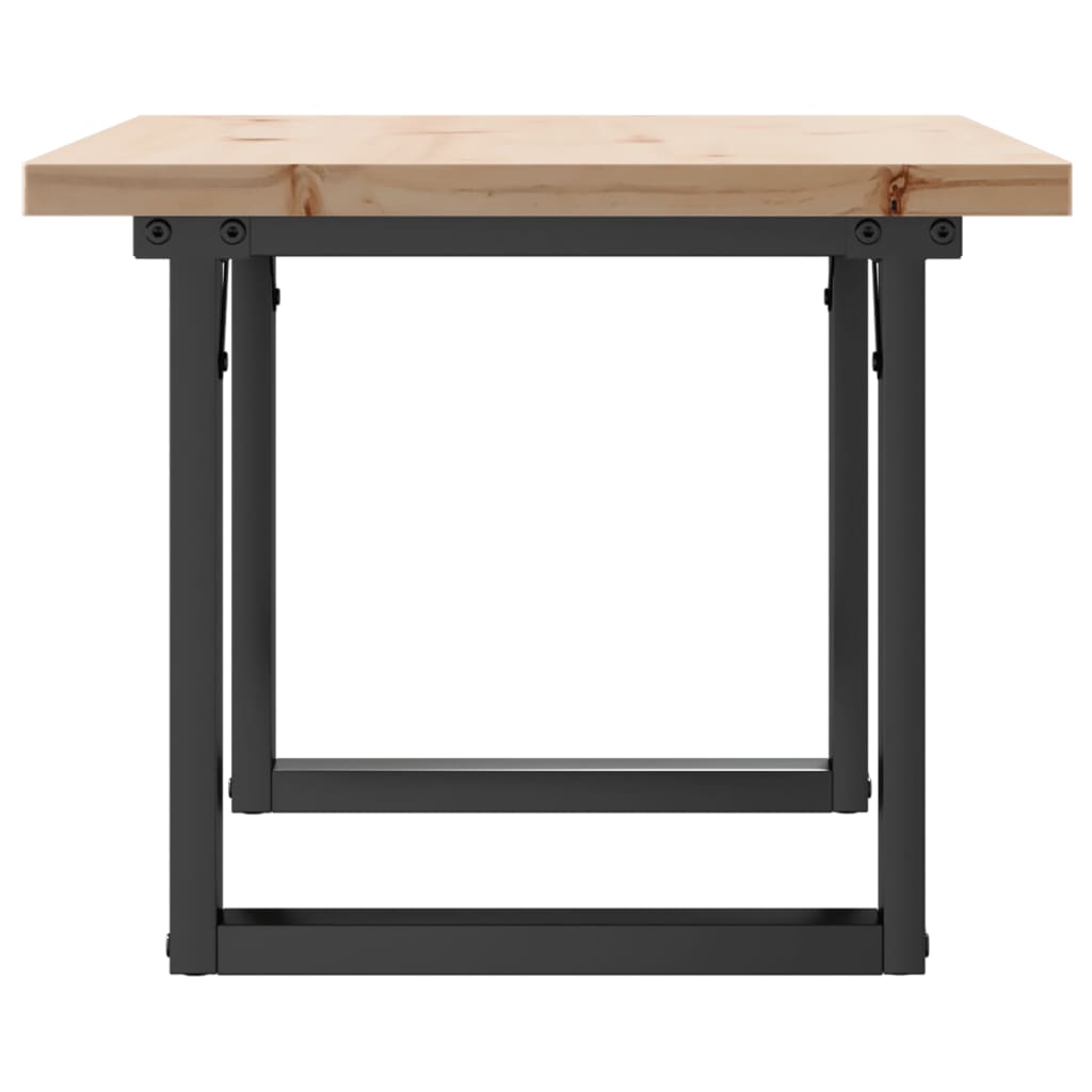 Stolić za kavu O-oblika 80x50x40,5 cm od borovine i čelik