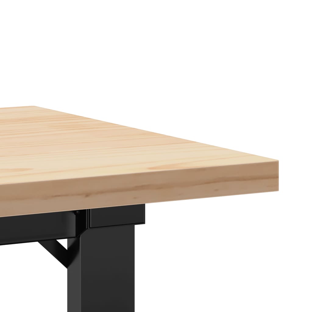 Stolić za kavu O-oblika 90x40x45,5 cm od borovine i čelik