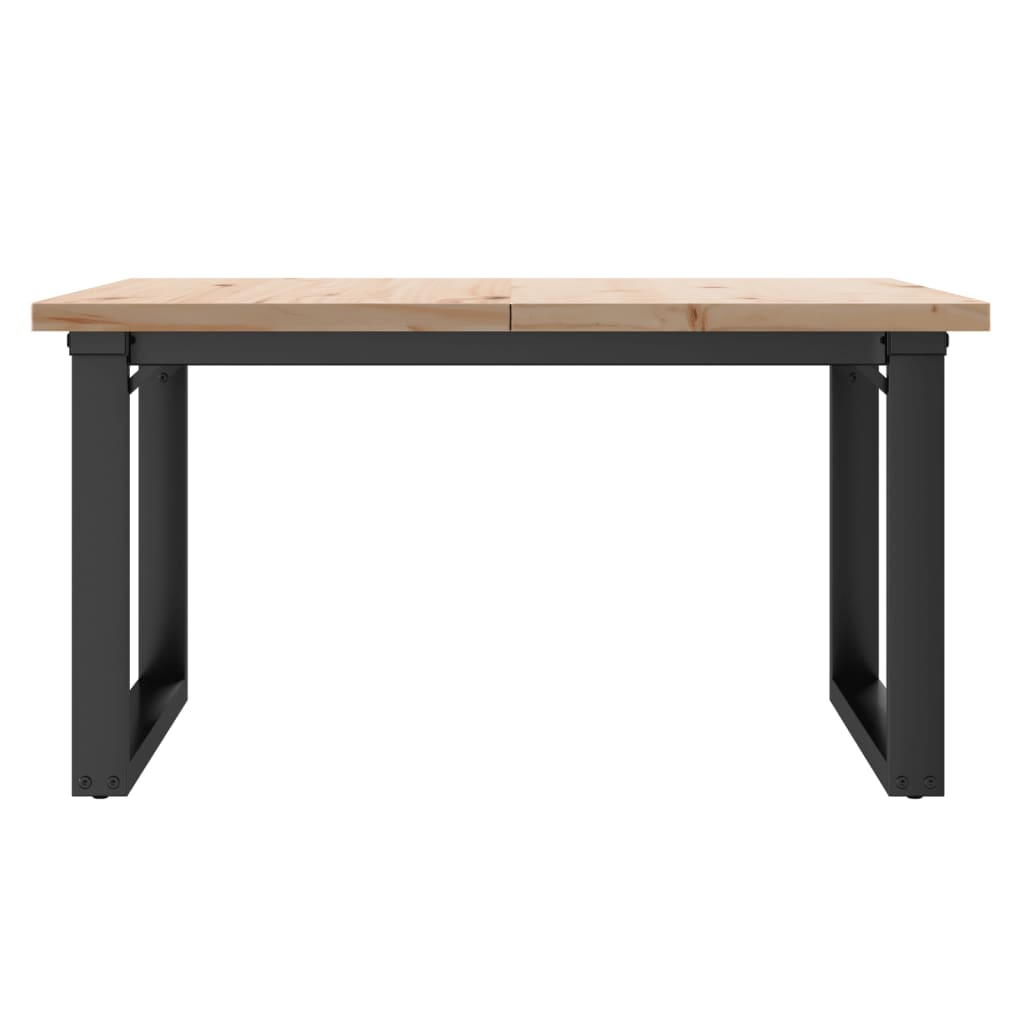 Stolić za kavu O-oblika 90x90x45,5 cm od borovine i čelik