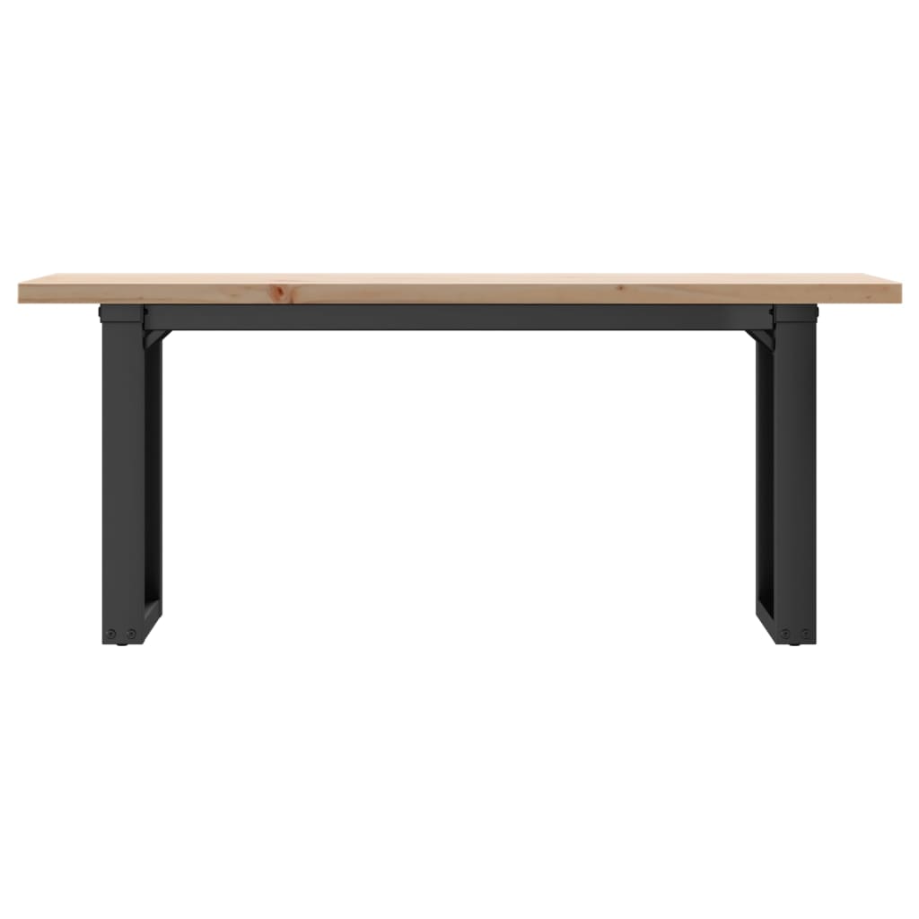 Stolić za kavu O-oblika 110x40x45,5 cm od borovine i čelik