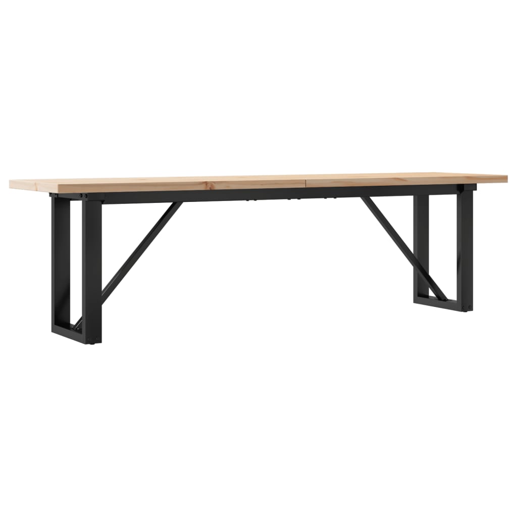 Stolić za kavu O-oblika 160x40x45,5 cm od borovine i čelik