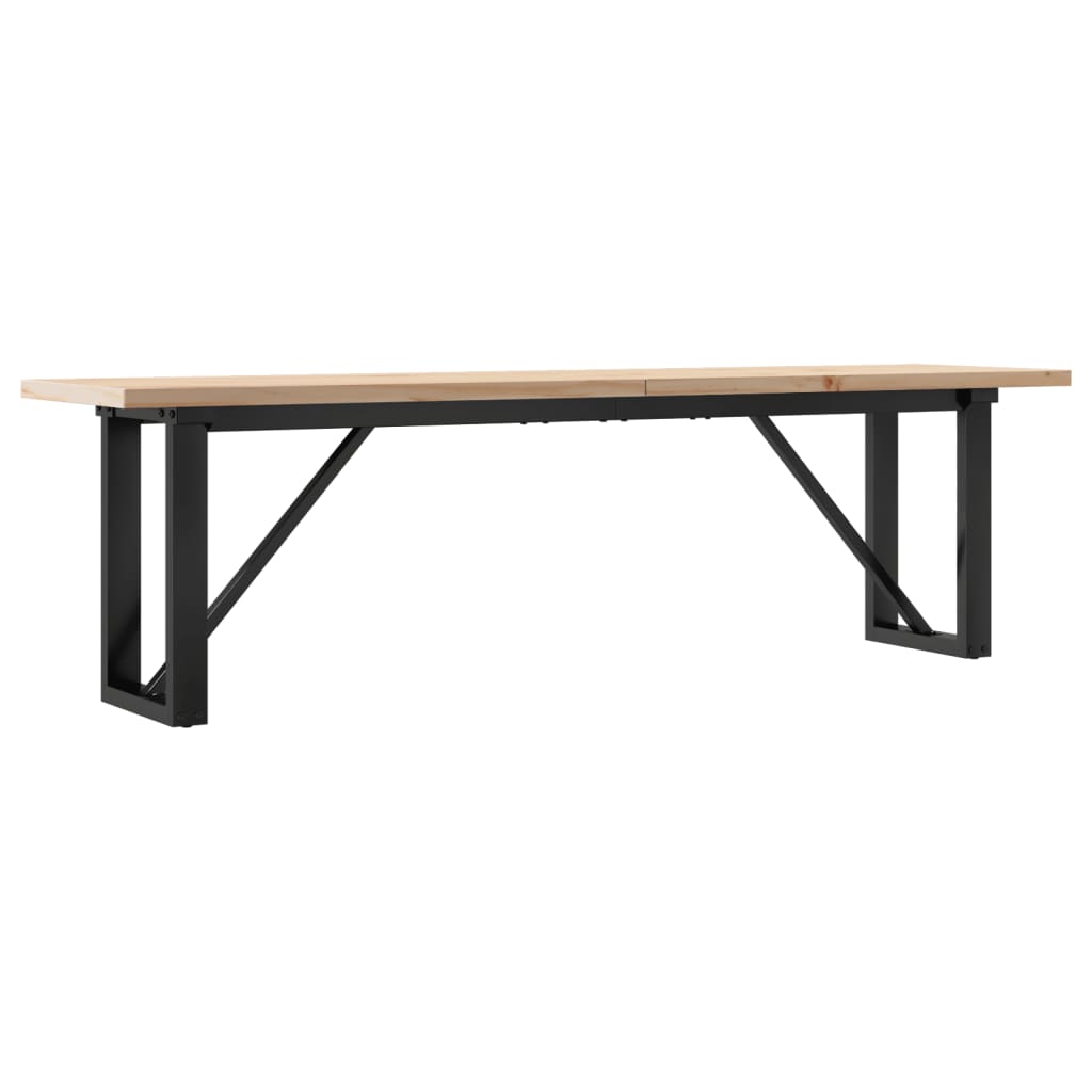 Stolić za kavu O-oblika 160x40x45,5 cm od borovine i čelik