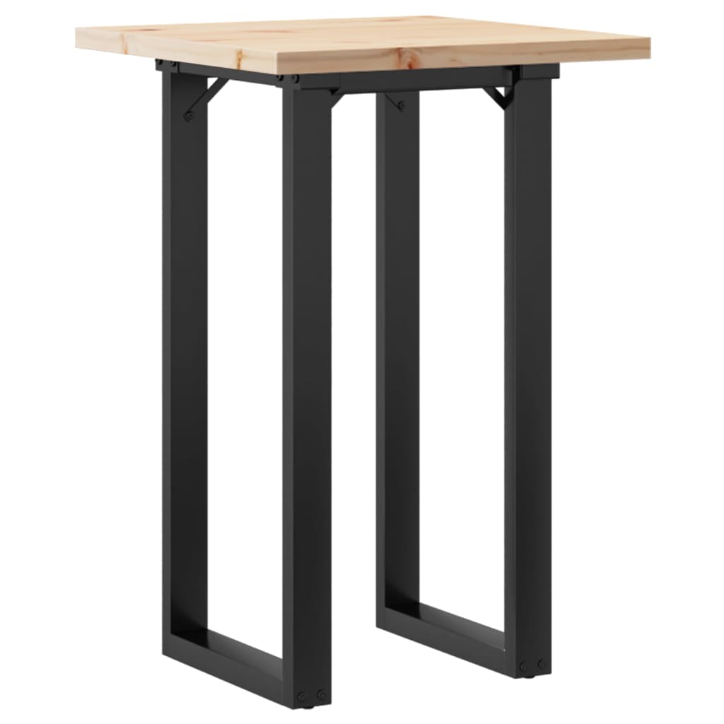 Blagovaonski stol O-oblika 50x50x75,5 cm od borovine i čelik