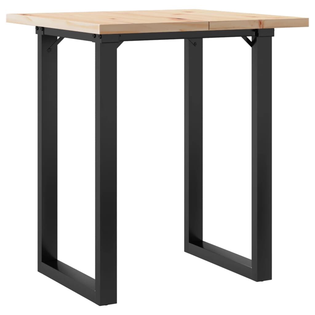 Blagovaonski stol O-oblika 60x60x75,5 cm od borovine i čelik