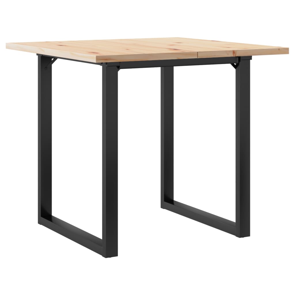 Blagovaonski stol O-oblika 90x90x75,5 cm od borovine i čelik