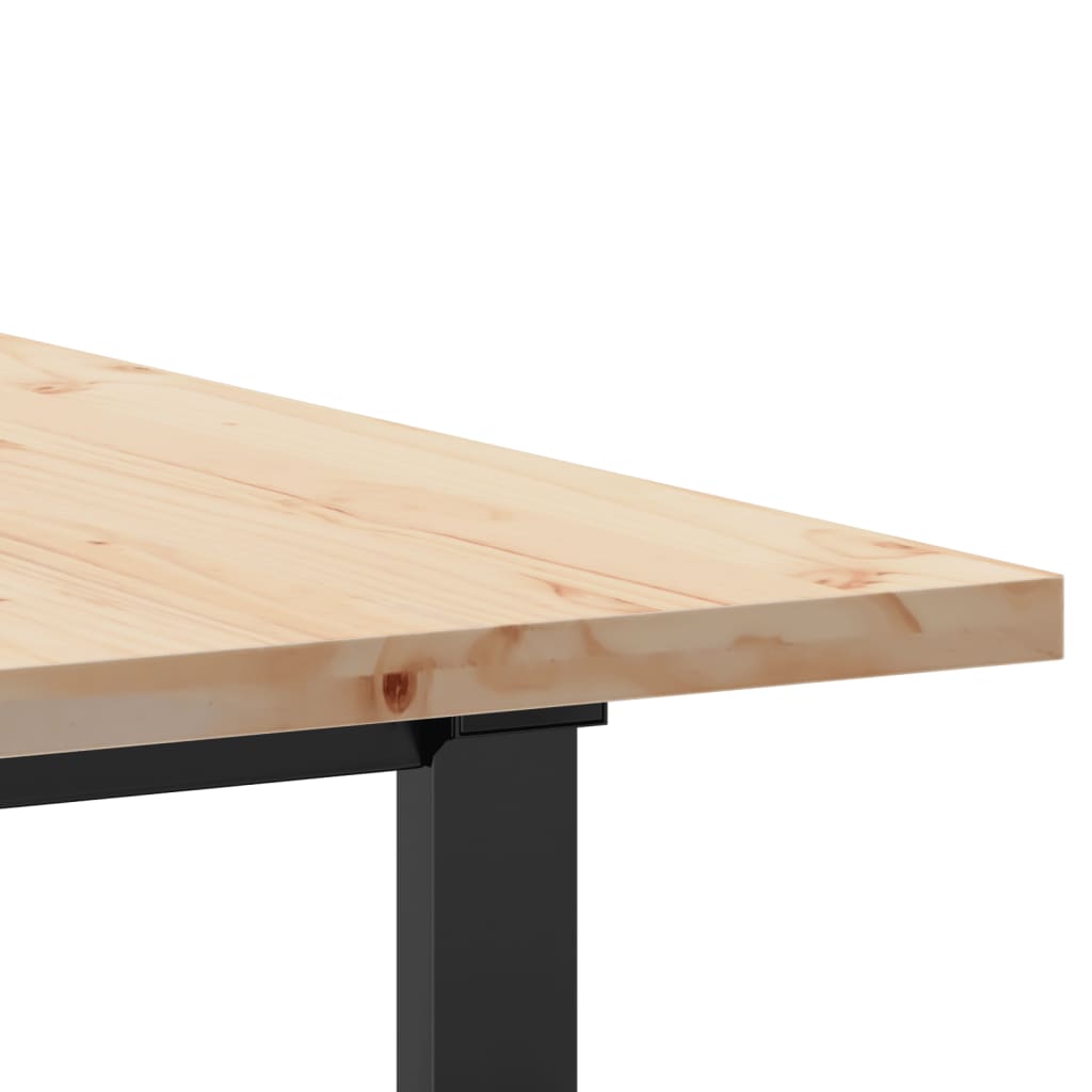 Blagovaonski stol O-oblika 140x80x75,5 cm od borovine i čelik