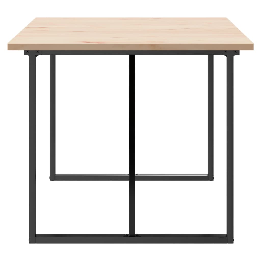 Blagovaonski stol O-oblika 180x90x75,5 cm od borovine i čelik
