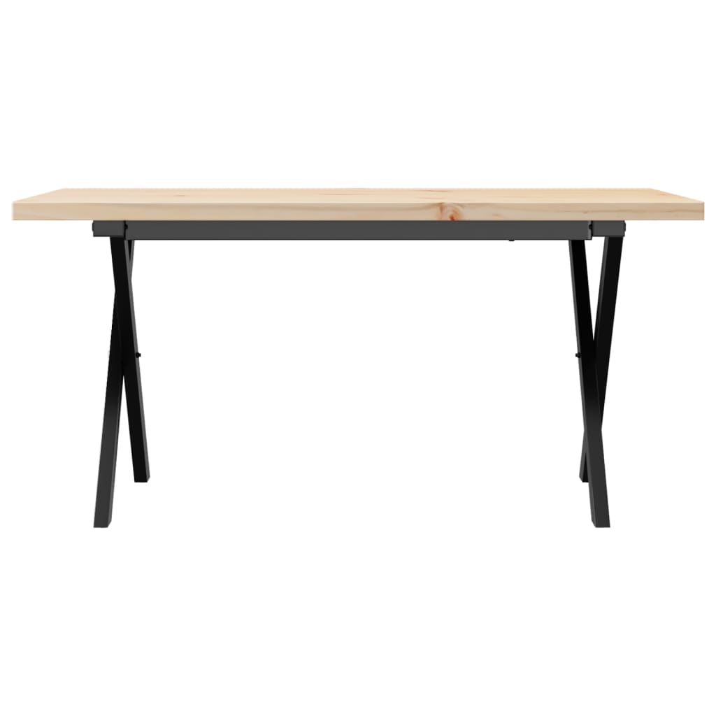 Stolić za kavu X-oblika 90x40x45,5 cm od borovine i čelik