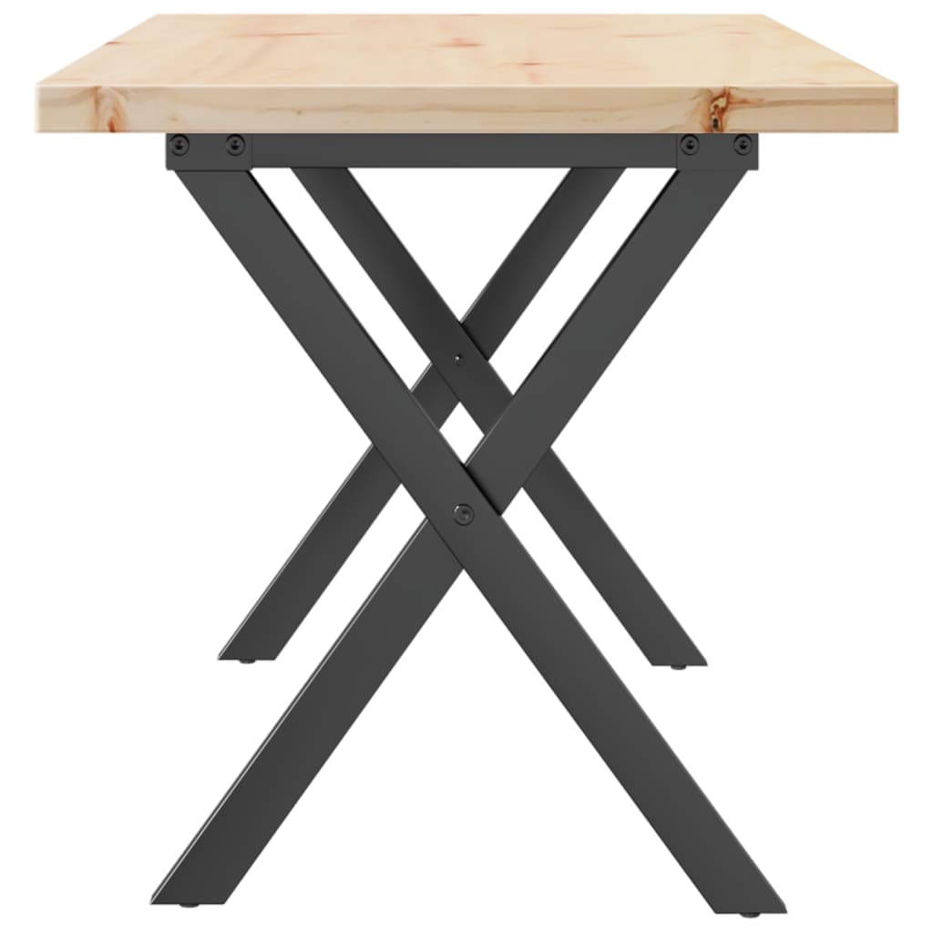 Stolić za kavu X-oblika 90x40x45,5 cm od borovine i čelik