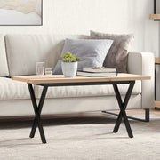 Stolić za kavu X-oblika 90x40x45,5 cm od borovine i čelik