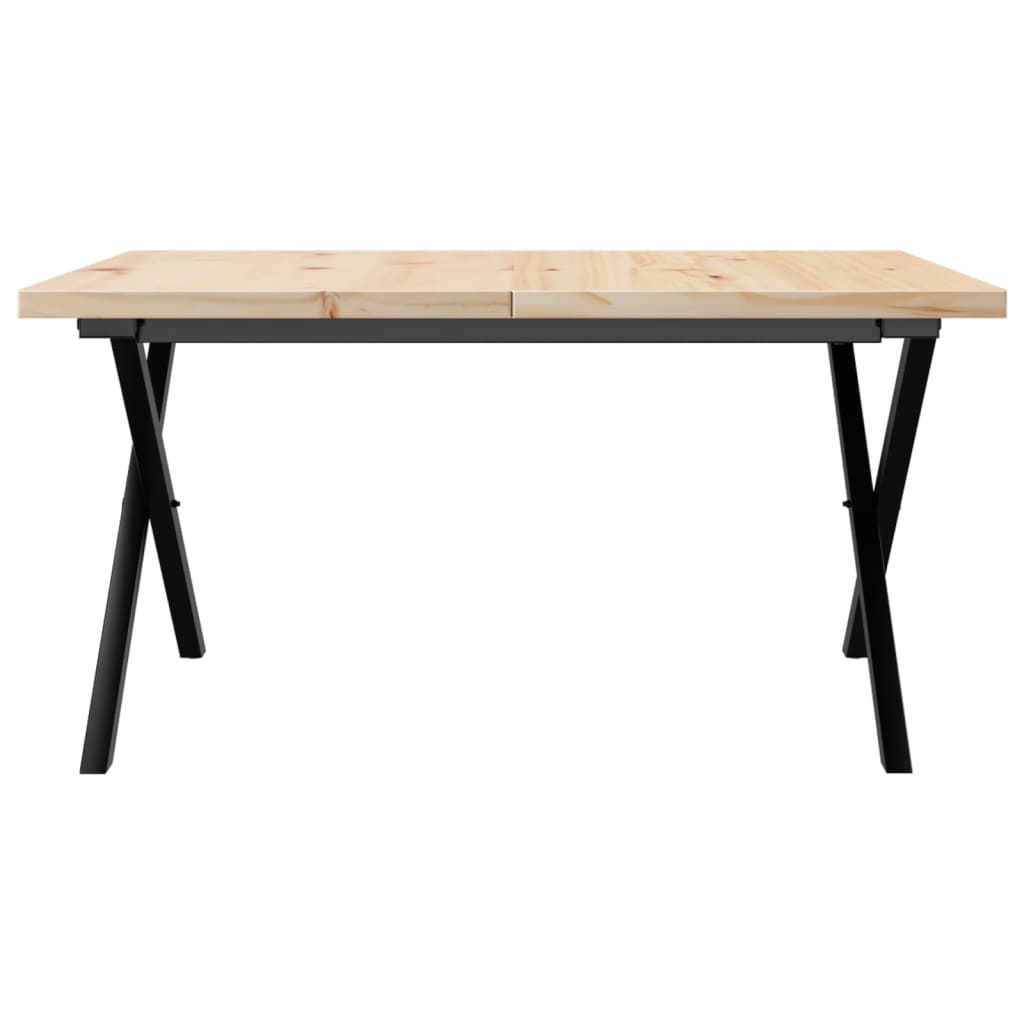 Stolić za kavu X-oblika 90x90x45,5 cm od borovine i čelik
