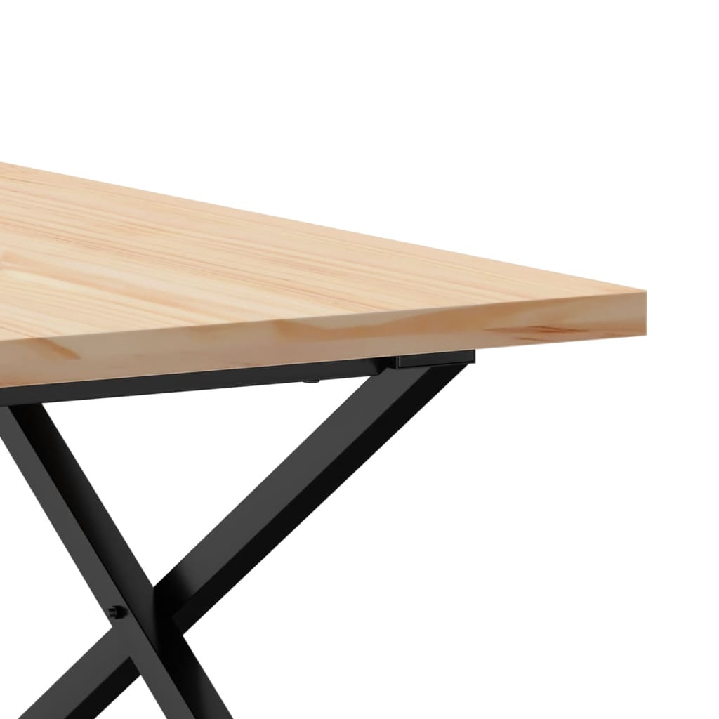 Stolić za kavu X-oblika 90x90x45,5 cm od borovine i čelik