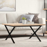 Stolić za kavu X-oblika 90x90x45,5 cm od borovine i čelik