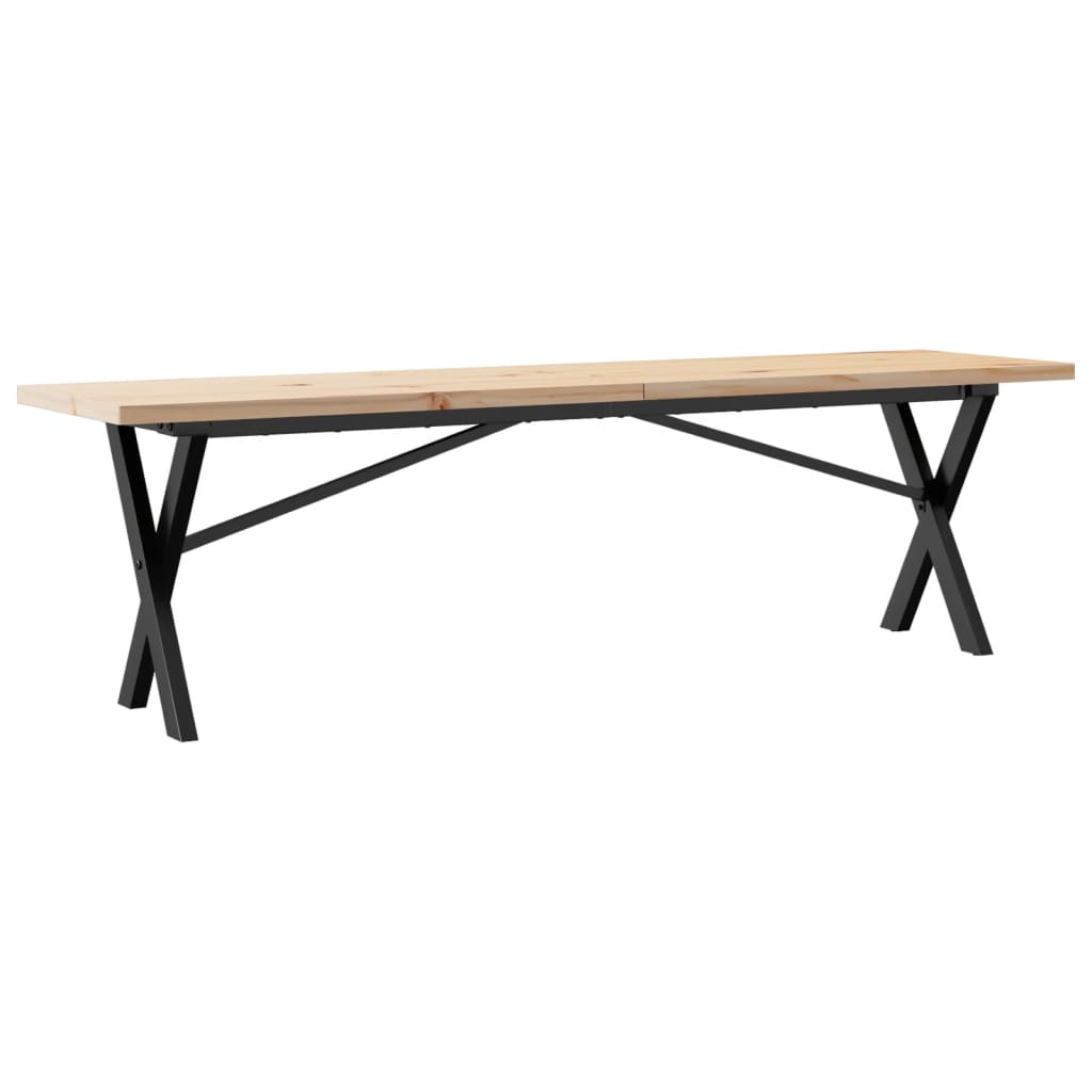 Stolić za kavu X-oblika 160x40x45,5 cm od borovine i čelik