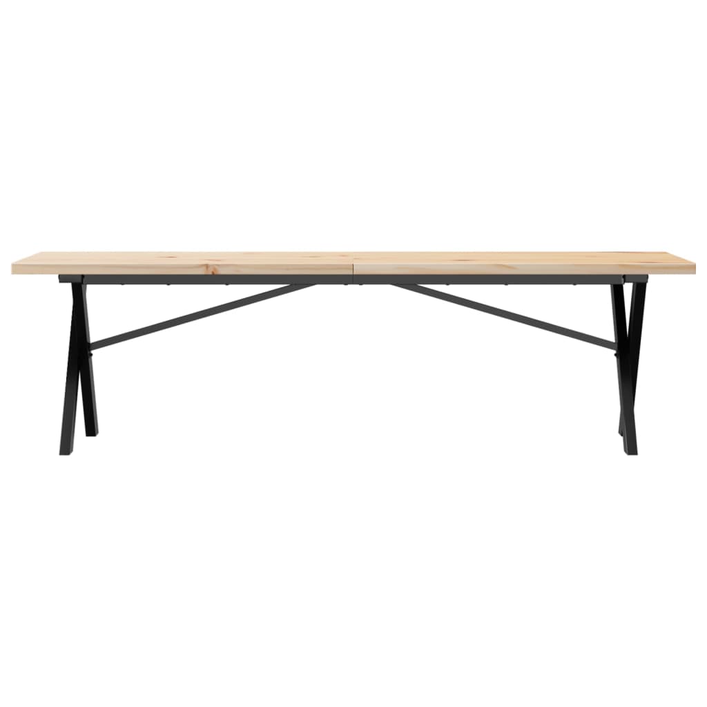 Stolić za kavu X-oblika 160x40x45,5 cm od borovine i čelik