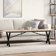 Stolić za kavu X-oblika 160x40x45,5 cm od borovine i čelik