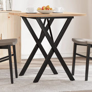 Blagovaonski stol X-oblika 70x70x75,5 cm od borovine i čelik