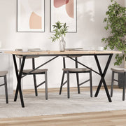 Blagovaonski stol X-oblika 160x80x75,5 cm od borovine i čelik