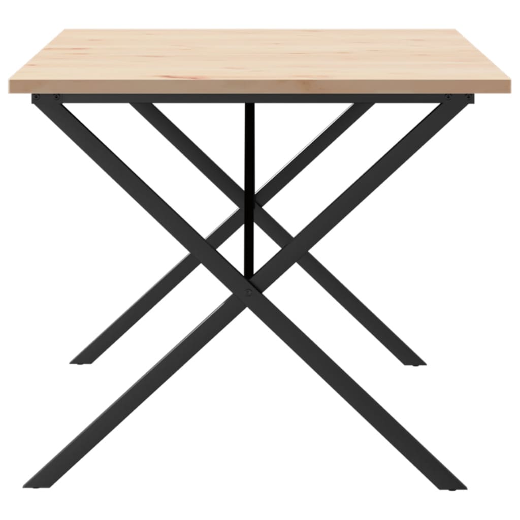 Blagovaonski stol X-oblika 180x90x75,5 cm od borovine i čelik