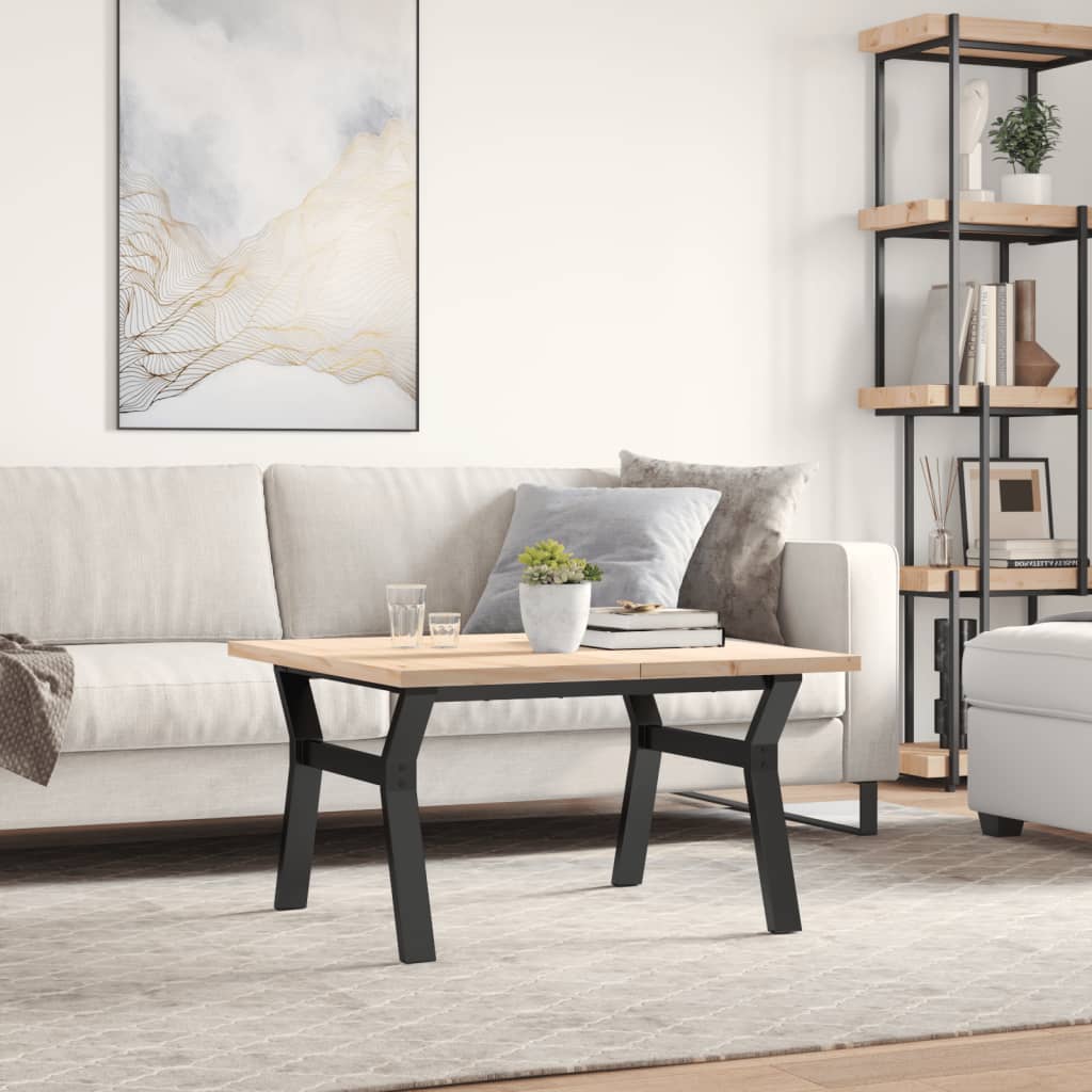 Stolić za kavu Y-oblika 80x80x45,5 cm od borovine i čelik