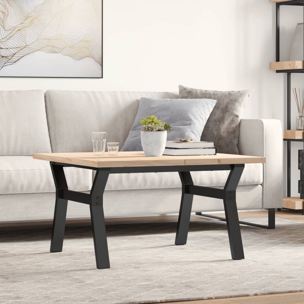 Stolić za kavu Y-oblika 80x80x45,5 cm od borovine i čelik