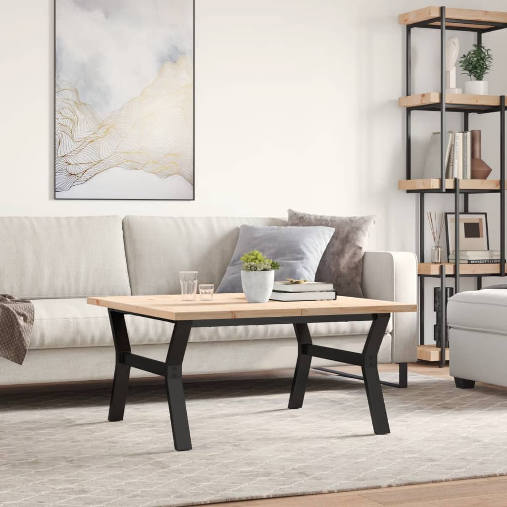 Stolić za kavu Y-oblika 90x90x45,5 cm od borovine i čelik