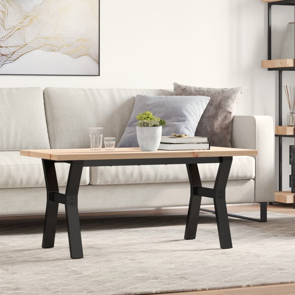 Stolić za kavu Y-oblika 100x50x45,5 cm od borovine i čelik
