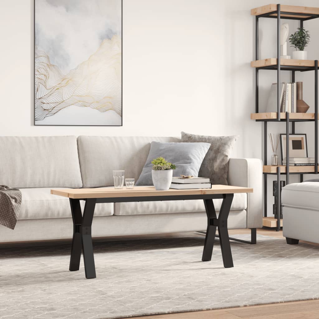 Stolić za kavu Y-oblika 110x40x45,5 cm od borovine i čelik