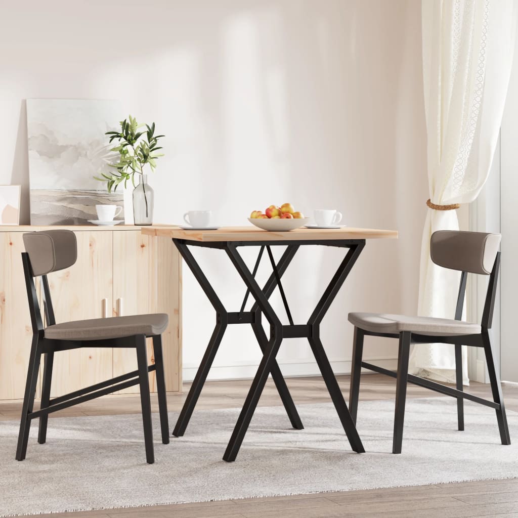 Blagovaonski stol Y-oblika 70x70x75,5 cm od borovine i čelik
