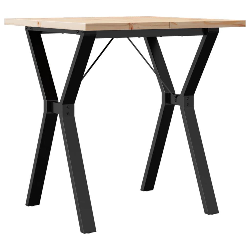 Blagovaonski stol Y-oblika 70x70x75,5 cm od borovine i čelik