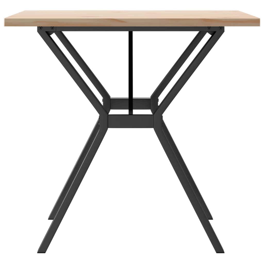 Blagovaonski stol Y-oblika 80x80x75,5 cm od borovine i čelik