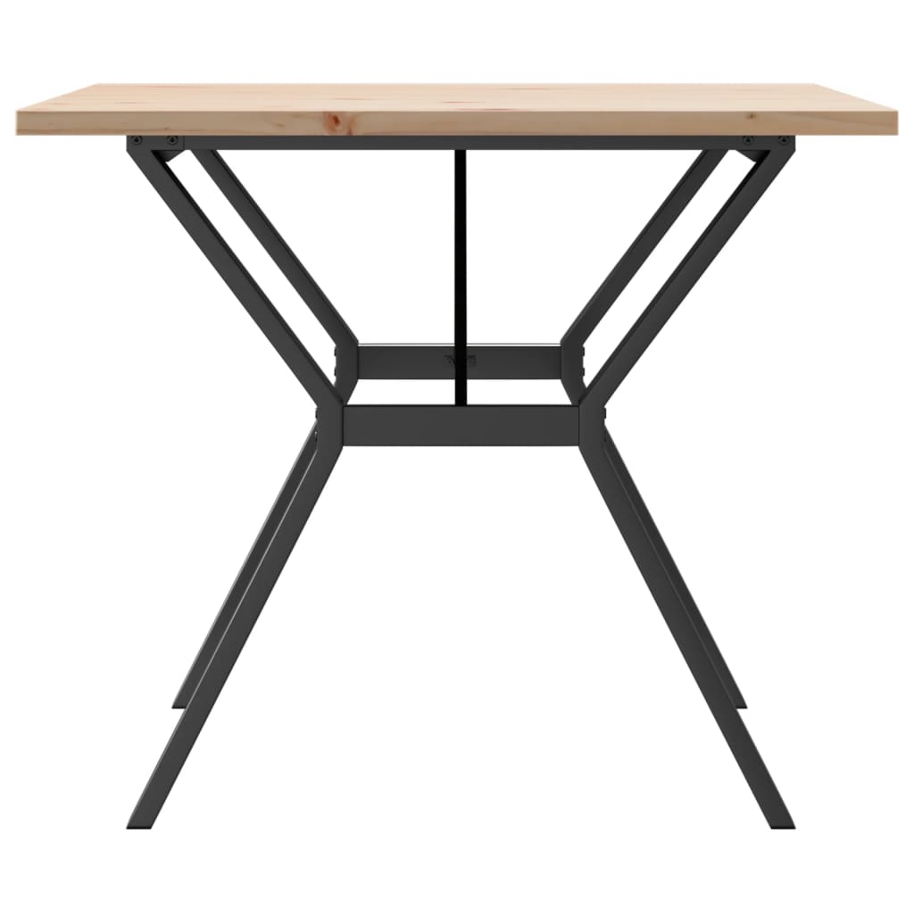Blagovaonski stol Y-oblika 90x90x75,5 cm od borovine i čelik