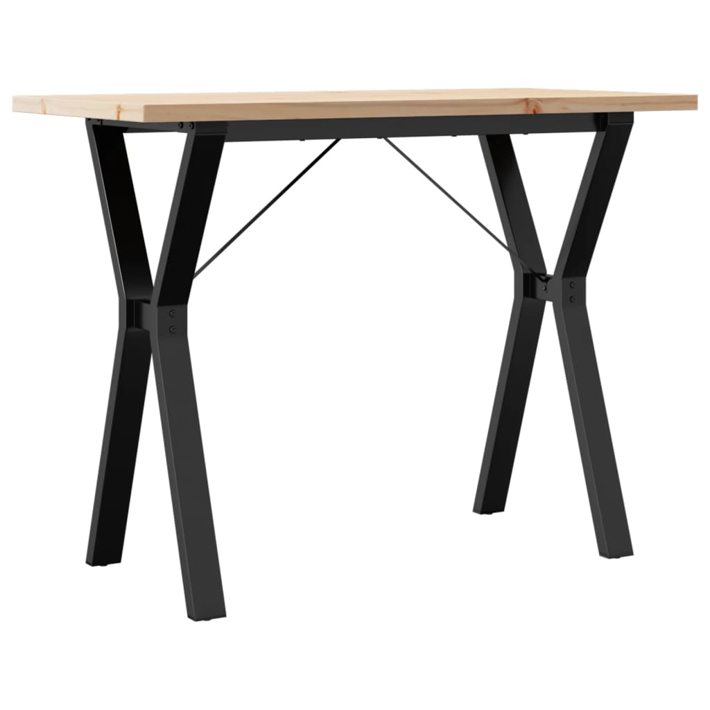 Blagovaonski stol Y-oblika 100x50x75,5 cm od borovine i čelik