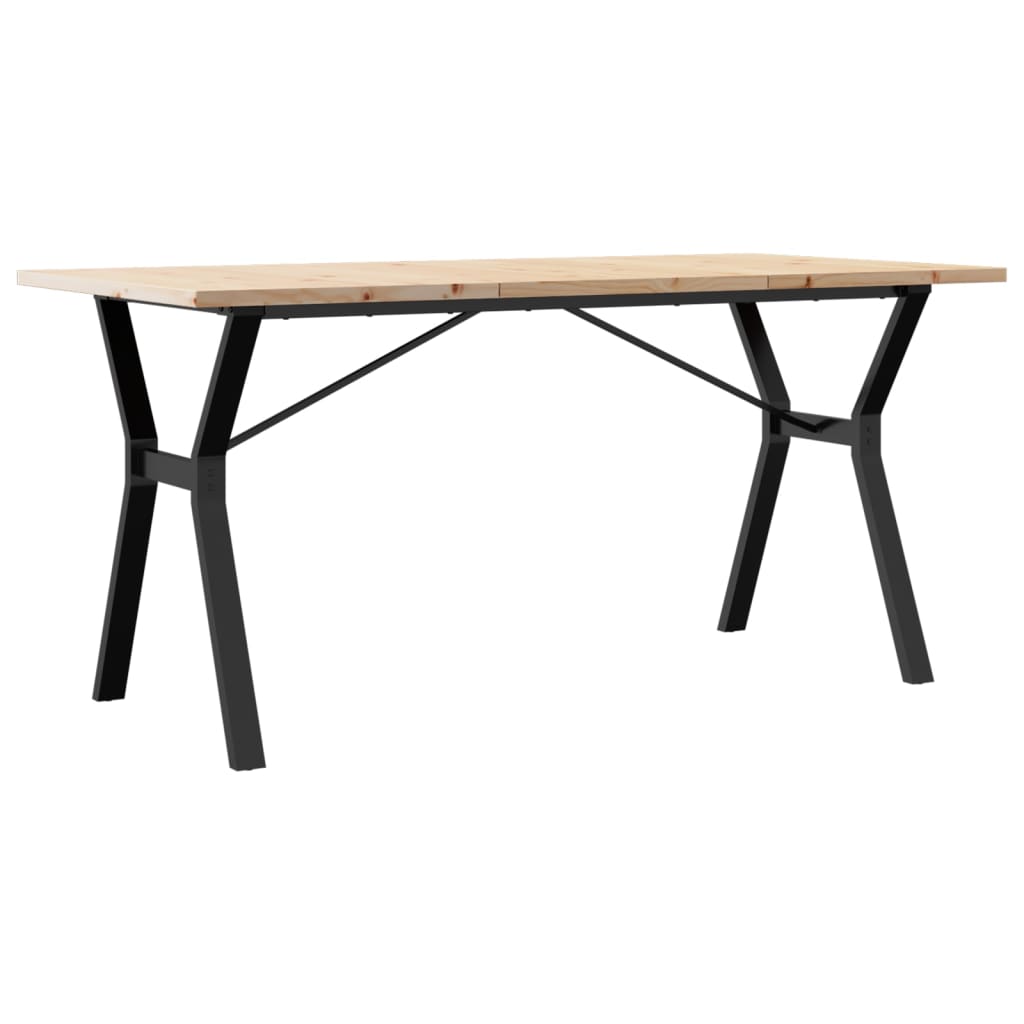 Blagovaonski stol Y-oblika 140x80x75,5 cm od borovine i čelik