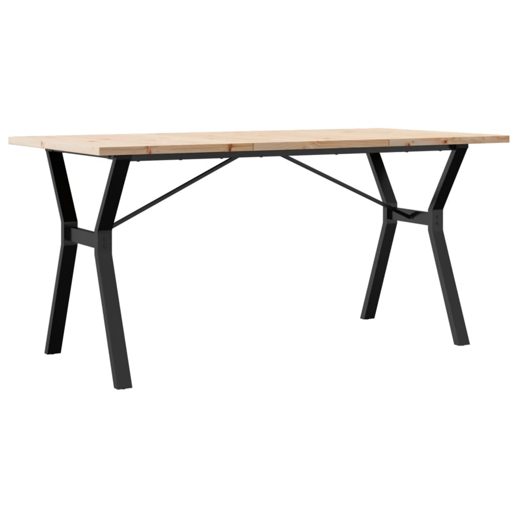 Blagovaonski stol Y-oblika 140x80x75,5 cm od borovine i čelik