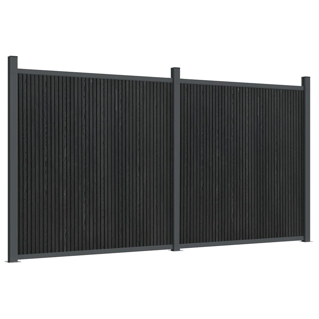Panel za ogradu sivi 353 x 186 cm WPC