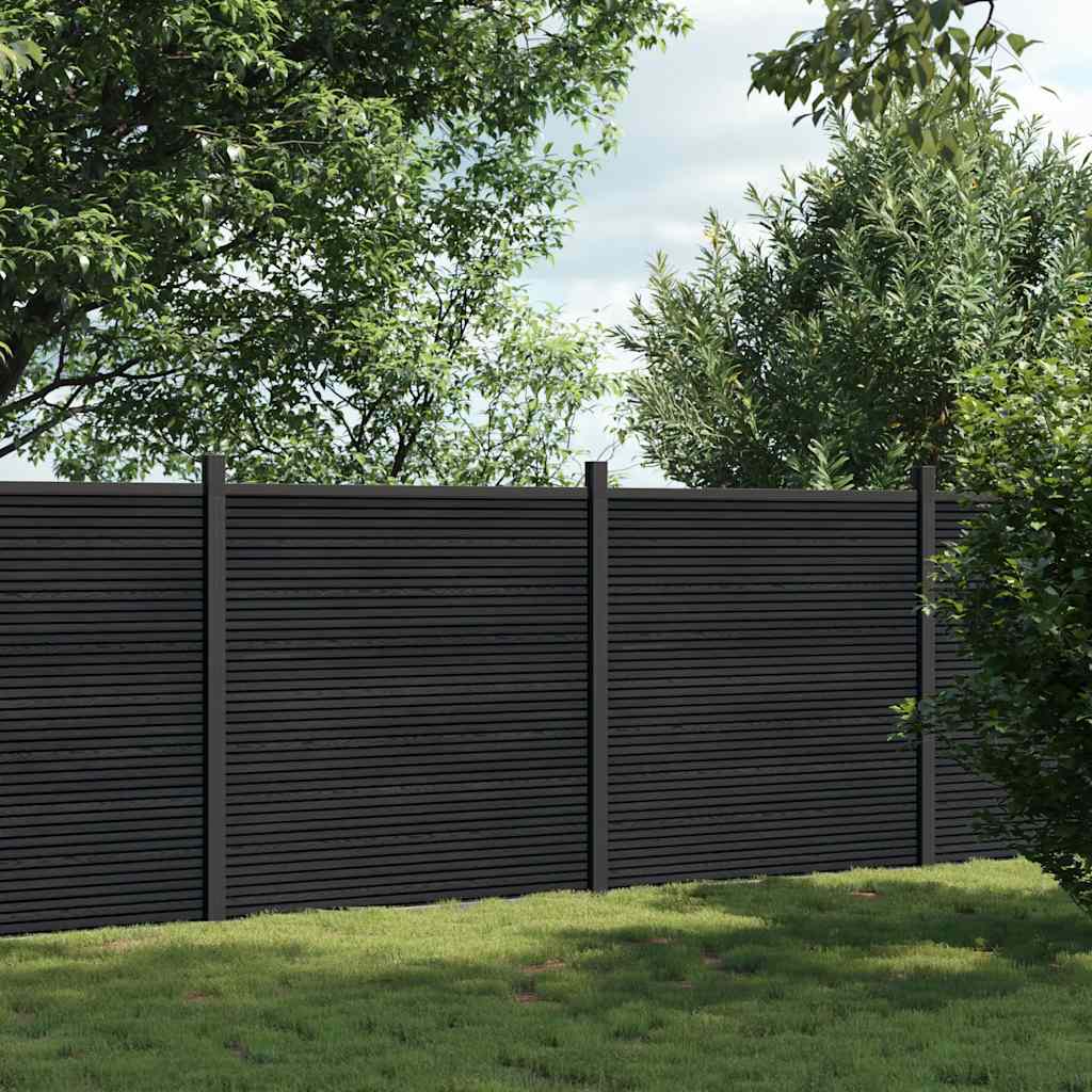 Panel za ogradu sivi 353 x 186 cm WPC