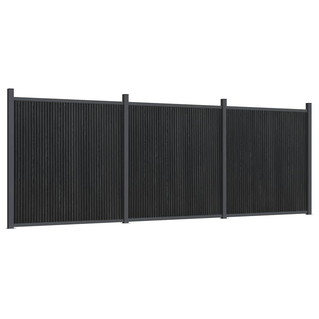 Panel za ogradu sivi 526 x 186 cm WPC