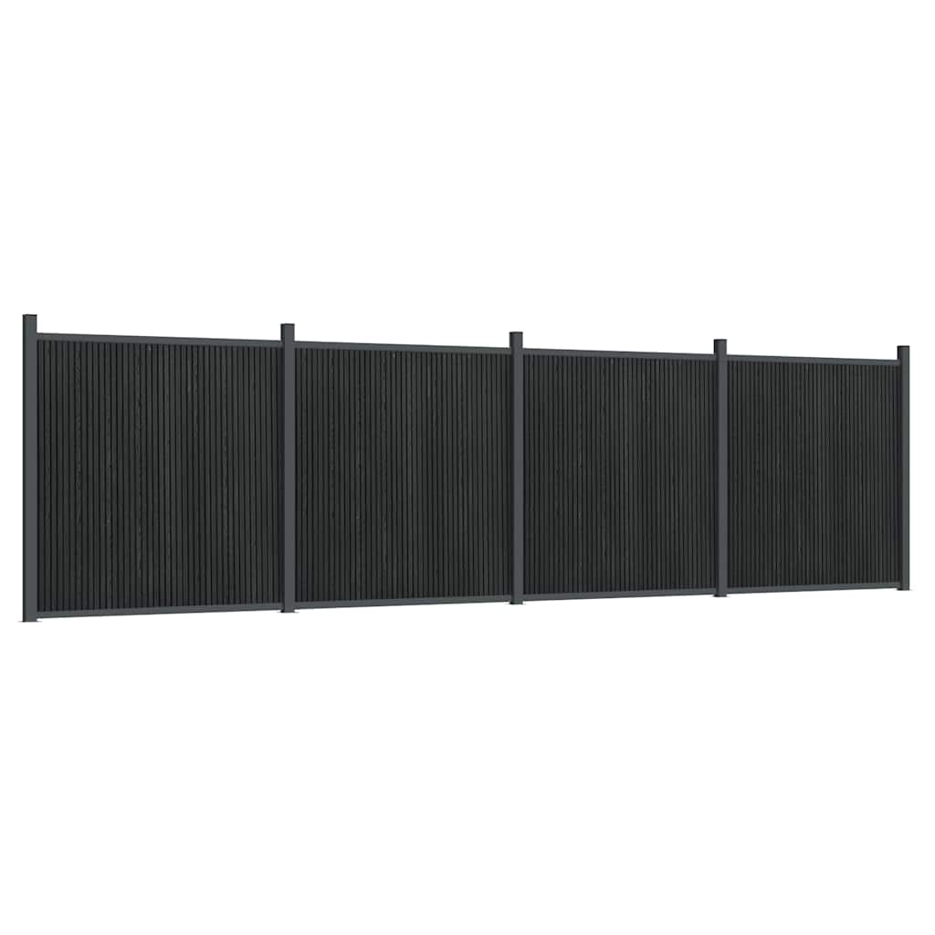 Panel za ogradu sivi 699 x 186 cm WPC