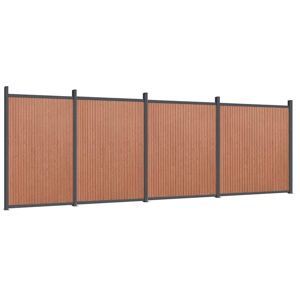 Panel za ogradu smeđi 699 x 186 cm WPC