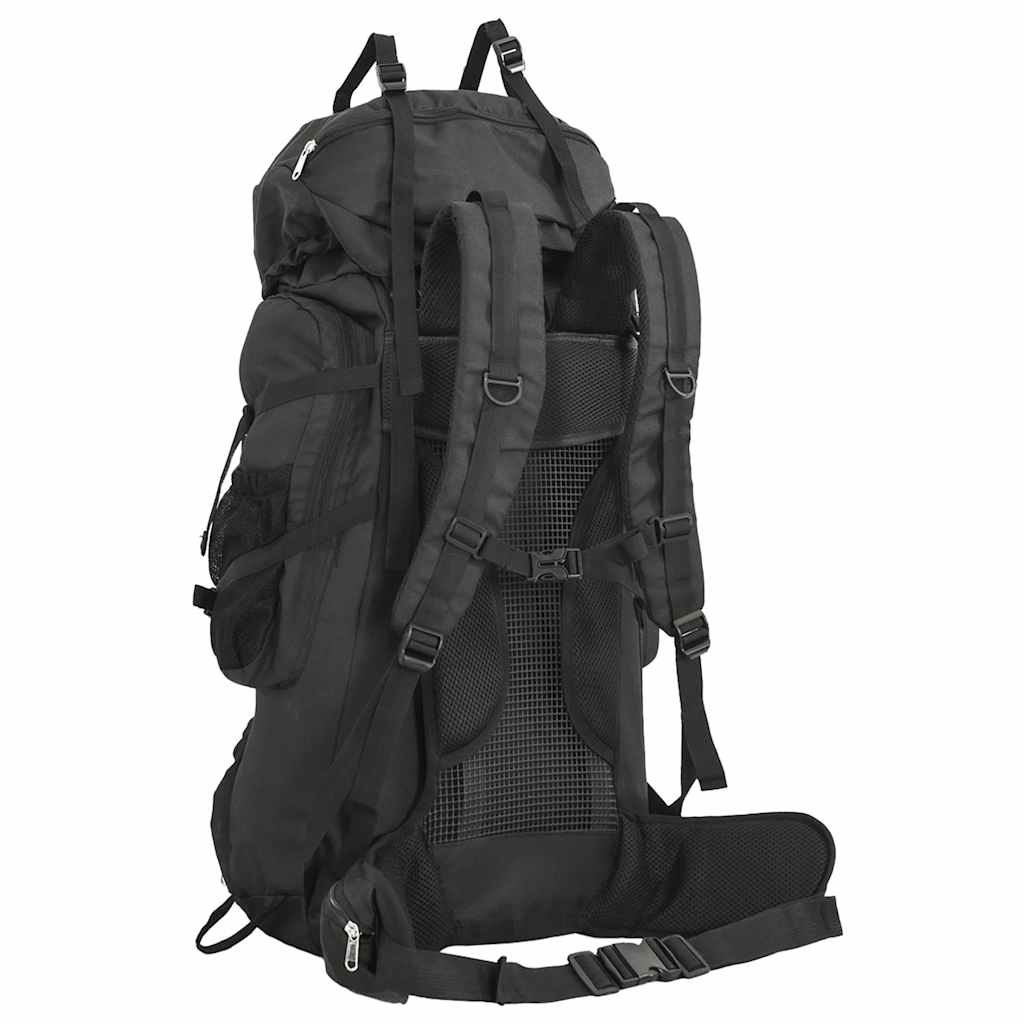 Ruksak za planinarenje crni 60 L od tkanine Oxford