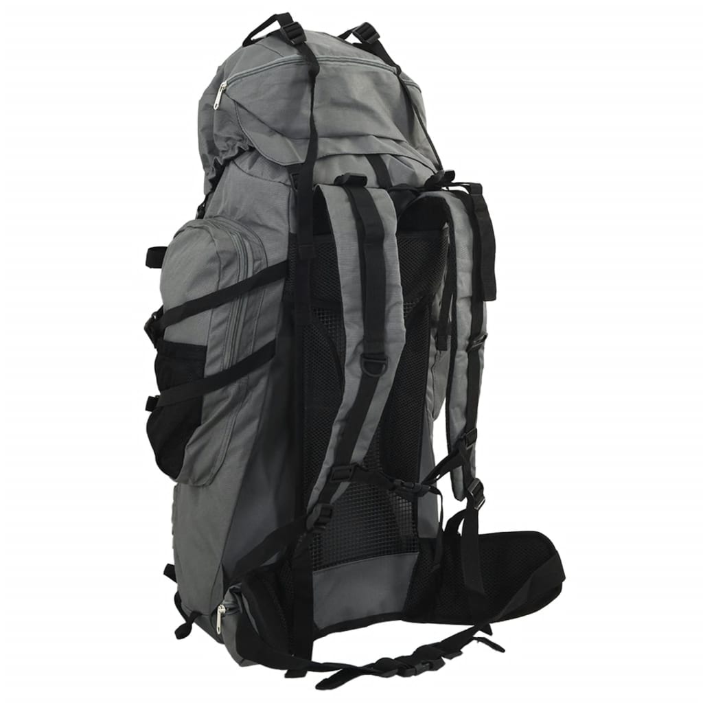 Ruksak za planinarenje sivi 60 L od tkanine Oxford