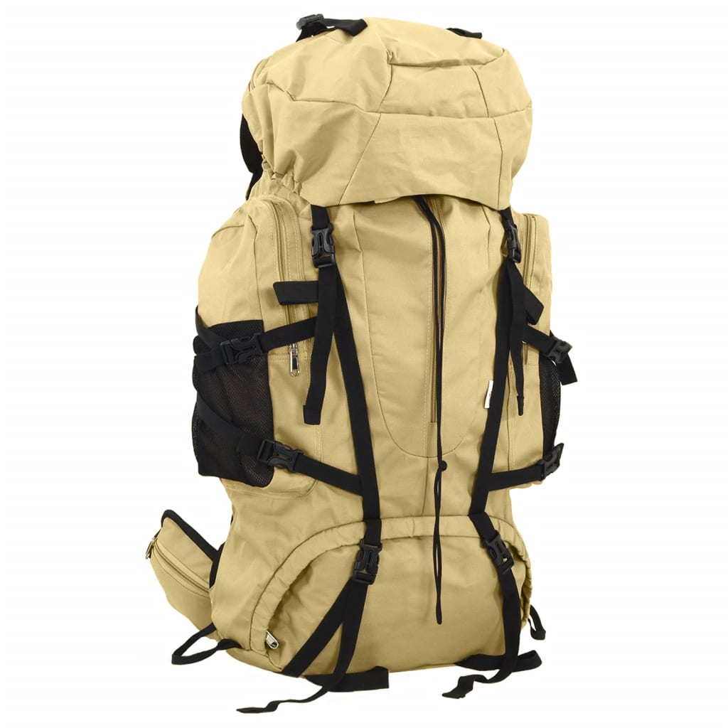 Ruksak za planinarenje svijetla kaki 60 L od tkanine Oxford